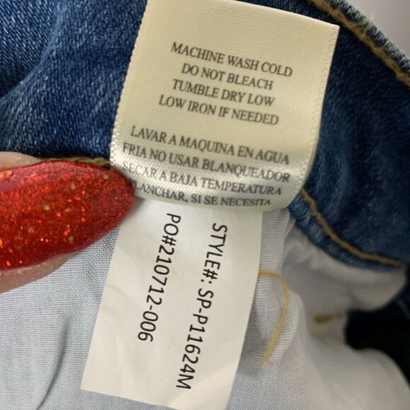 NWT Sneak Peek High Rise Straight Leg Distressed Knee Rips Raw Hem Jeans 11/30 - Picture 11 of 11